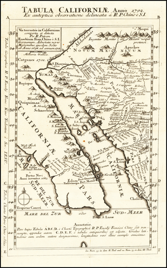 71-Southwest, Arizona, Mexico, Baja California and California Map By Fr. Eusebio Kino