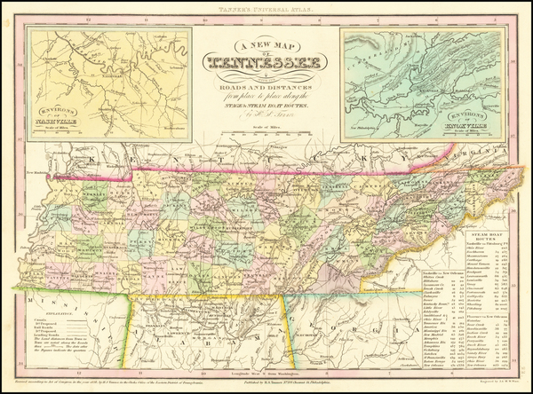 38-Tennessee Map By Henry Schenk Tanner