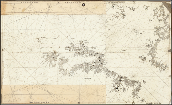 90-North America, Central America, South America and America Map By Vesconte Maggiolo