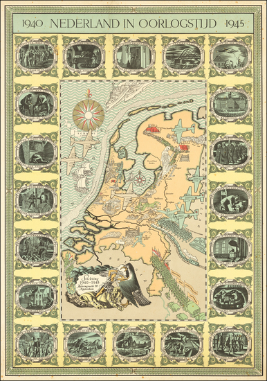 28-Netherlands and Pictorial Maps Map By Hans Meyer