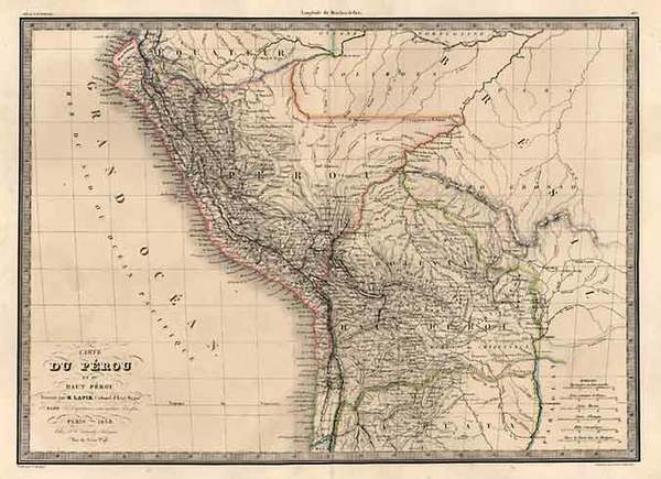 96-South America Map By Alexandre Emile Lapie