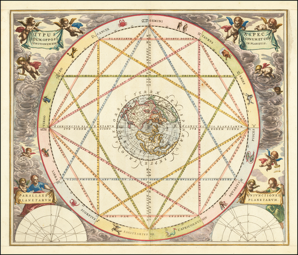 15-Northern Hemisphere, Polar Maps and Celestial Maps Map By Andreas Cellarius