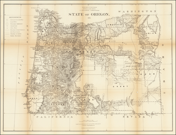 52-Oregon Map By General Land Office