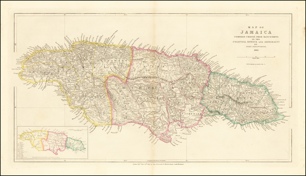75-Jamaica Map By John Arrowsmith