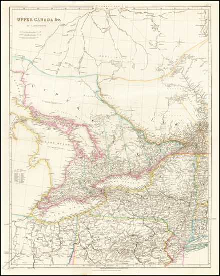 52-New York State, Midwest and Canada Map By John Arrowsmith