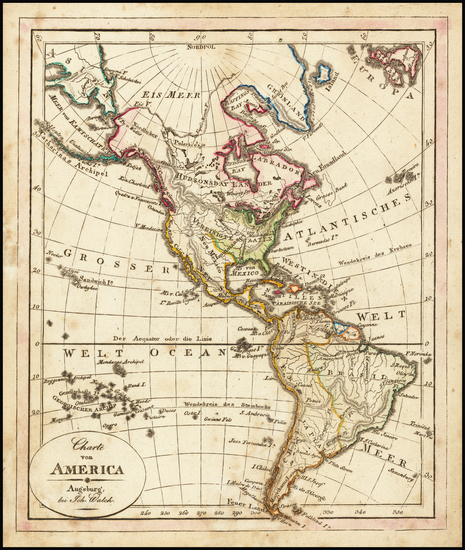 79-America Map By Johann Walch