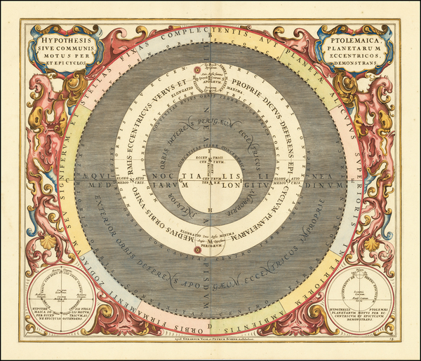 72-Western Hemisphere, Southern Hemisphere and Celestial Maps Map By Andreas Cellarius