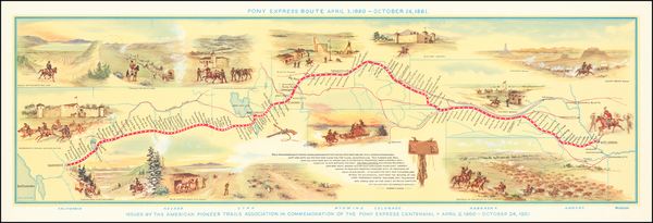 1-Kansas, Nebraska, Utah, Nevada, Utah, Wyoming, Pictorial Maps and California Map By William Hen