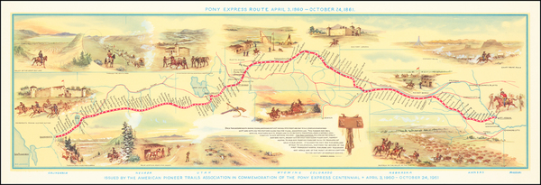 87-Kansas, Nebraska, Utah, Nevada, Utah, Wyoming, Pictorial Maps and California Map By William Hen