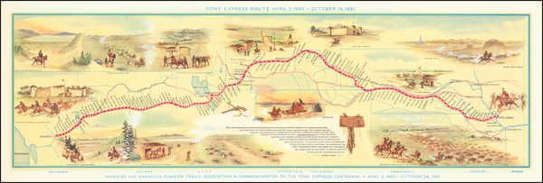 45-Kansas, Nebraska, Utah, Nevada, Utah, Wyoming, Pictorial Maps and California Map By William Hen