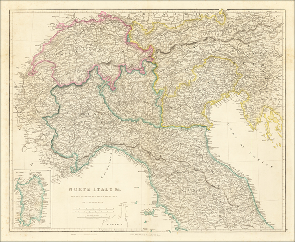 66-Austria and Northern Italy Map By John Arrowsmith