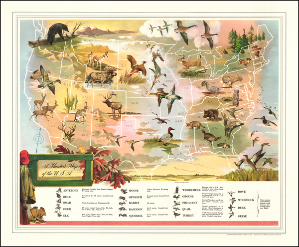 42-United States and Pictorial Maps Map By Everett Henry