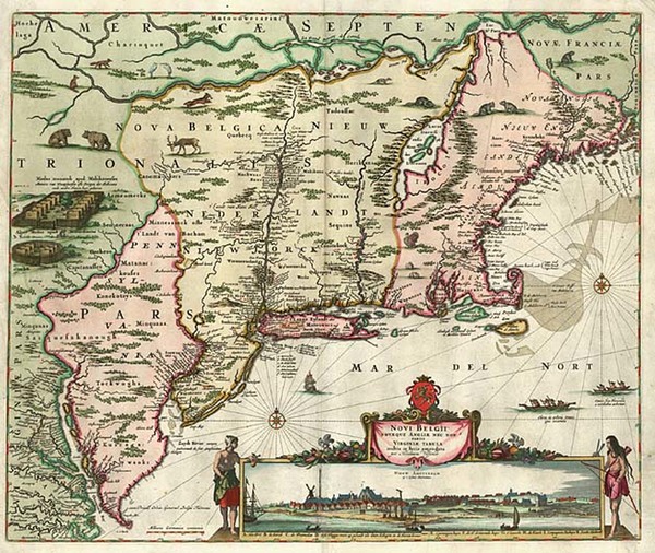 81-New England, Mid-Atlantic and Canada Map By Nicolaes Visscher I