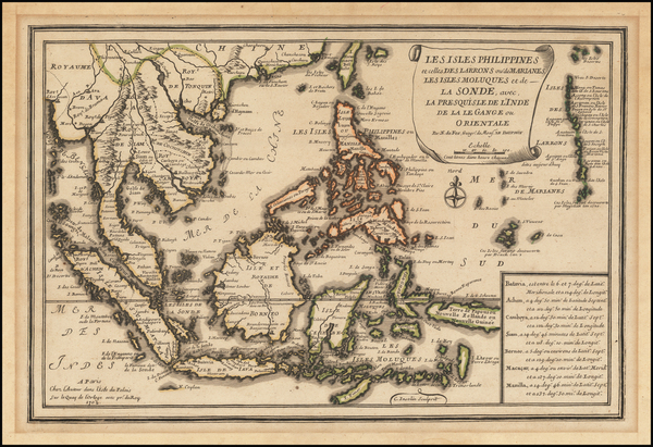 79-Philippines, Indonesia, Malaysia and Thailand, Cambodia, Vietnam Map By Nicolas de Fer