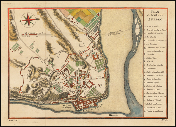 44-Canada and Quebec Map By Jacques Nicolas Bellin