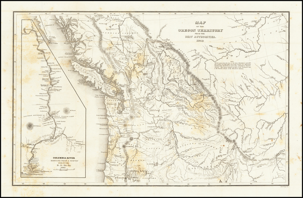 30-Rocky Mountains, Pacific Northwest, Oregon and Washington Map By Charles Wilkes