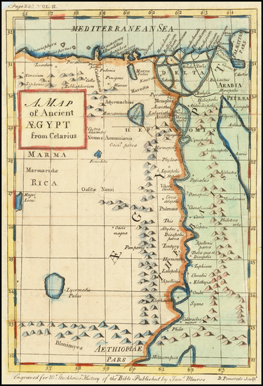 65-Egypt Map By Thomas Stackhouse