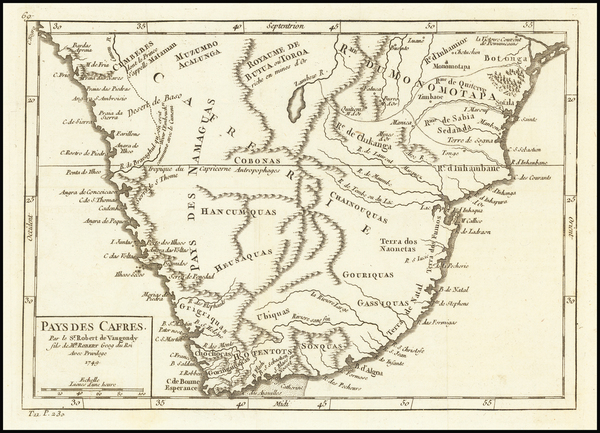 98-South Africa Map By Gilles Robert de Vaugondy