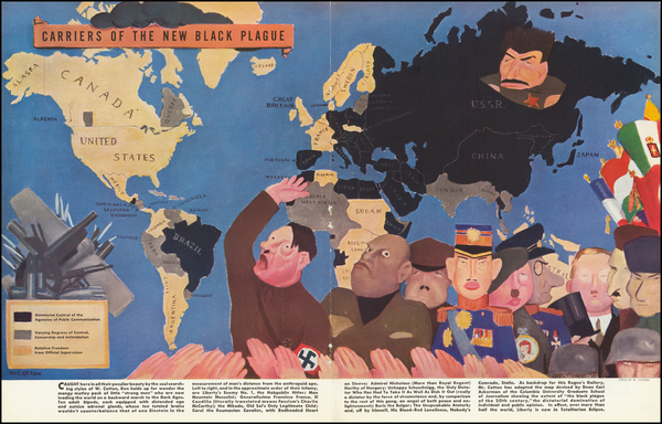 80-World, Pictorial Maps and World War II Map By William Henry Cotton