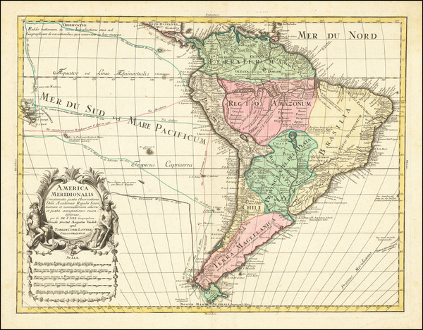 73-South America Map By Gustav Conrad Lotter