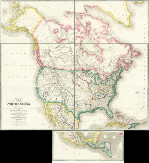 55-United States, Alaska, North America, Central America and Canada Map By James Wyld