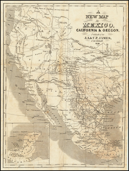 48-Texas, Plains, Southwest, Rocky Mountains and California Map By J.A. James & Co.