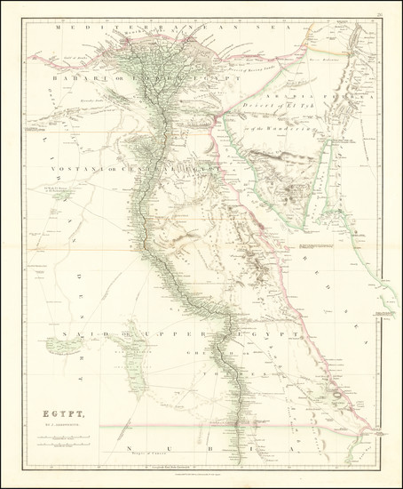 71-Egypt Map By John Arrowsmith