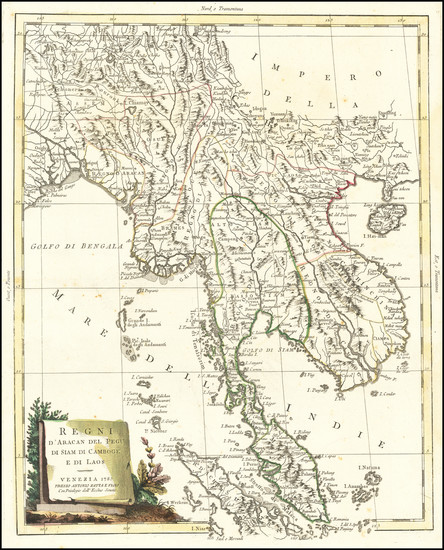 96-Singapore, Indonesia, Malaysia and Thailand, Cambodia, Vietnam Map By Antonio Zatta