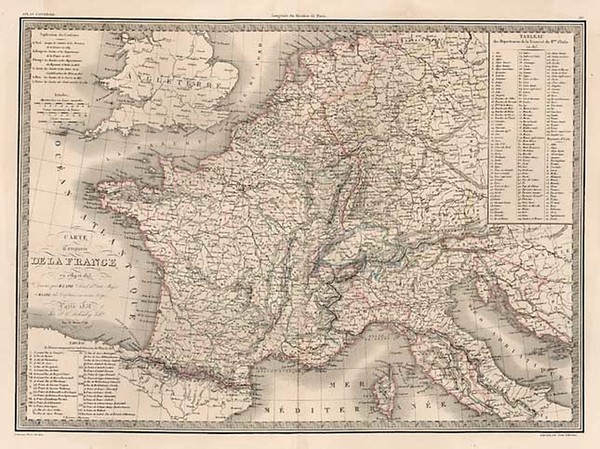 24-Europe and France Map By Alexandre Emile Lapie
