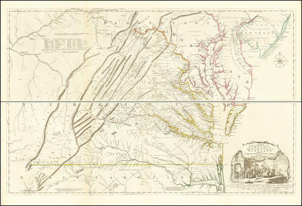 41-Mid-Atlantic and Southeast Map By Joshua Fry  &  Peter Jefferson