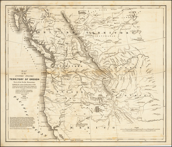 26-Rocky Mountains, Pacific Northwest, Oregon and Washington Map By Washington Hood