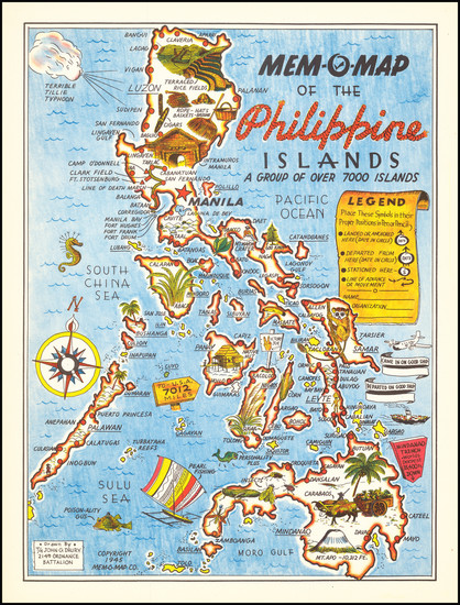 74-Philippines and Pictorial Maps Map By John G. Drury