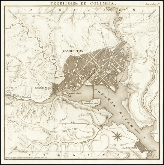 98-Washington, D.C. Map By Pierre Antoine Tardieu