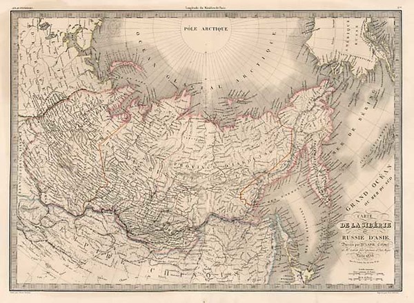 29-Alaska, Asia, Central Asia & Caucasus and Russia in Asia Map By Alexandre Emile Lapie