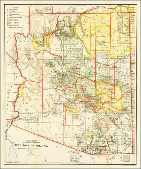 51-Arizona Map By General Land Office