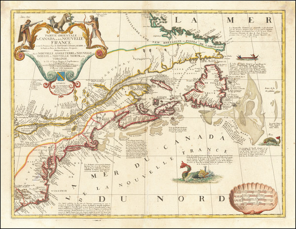 80-New England, Mid-Atlantic, Southeast and Canada Map By Vincenzo Maria Coronelli / Jean-Baptiste