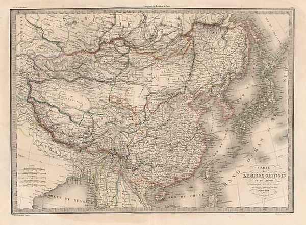 50-Asia, China, Japan, Korea and Central Asia & Caucasus Map By Alexandre Emile Lapie