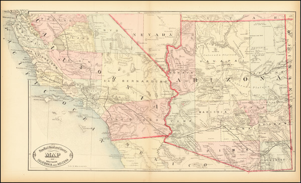 31-Arizona and California Map By HS Stebbins