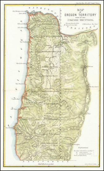 28-Oregon Map By U.S. Government Land Office