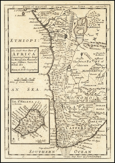 50-South Africa Map By Herman Moll