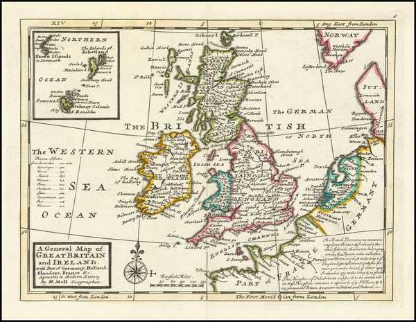 98-British Isles Map By Hermann Moll