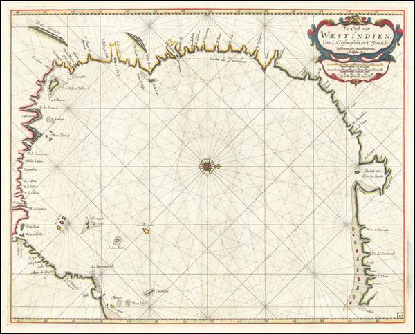 60-Florida, South and Texas Map By Arent Roggeveen / Jacobus Robijn