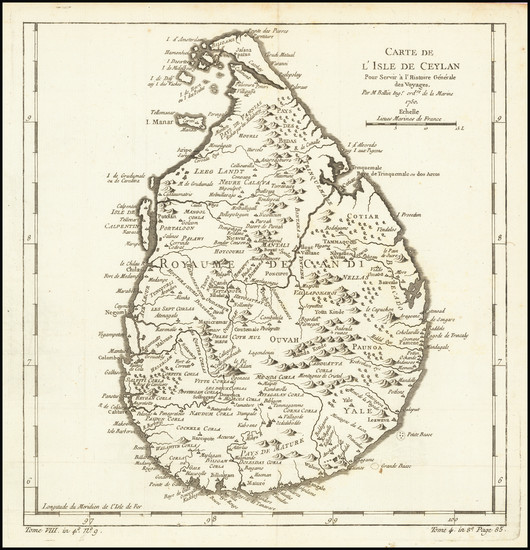 23-Sri Lanka Map By Jacques Nicolas Bellin