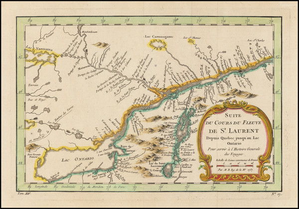 6-New York State, Canada and Eastern Canada Map By Jacques Nicolas Bellin