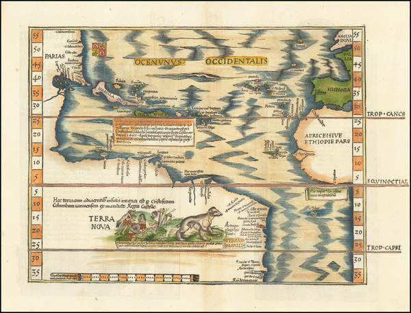 46-Atlantic Ocean, North America, South America and America Map By Lorenz Fries