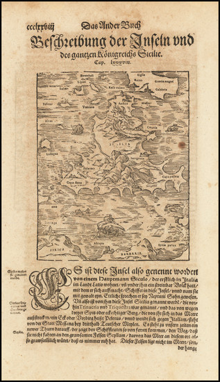 2-European Islands and Sicily Map By Sebastian Munster