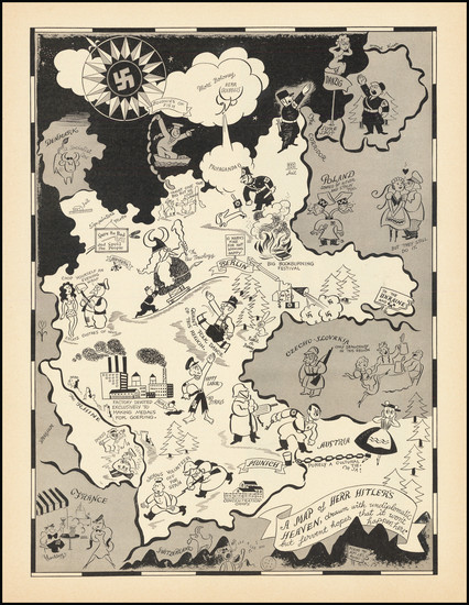 26-Western Europe, Pictorial Maps, World War II and Germany Map By Richard Q. Yardley