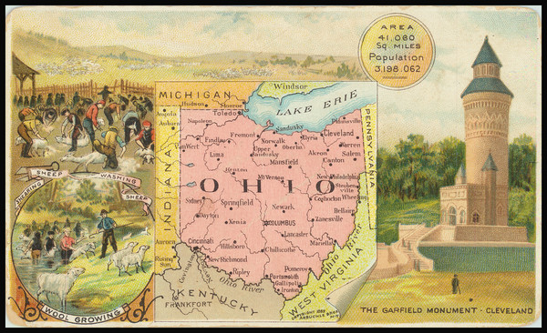 0-Ohio Map By Arbuckle Brothers Coffee Co.