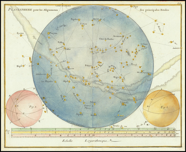 17-Celestial Maps Map By John Flamsteed / Jean Nicolas Fortin