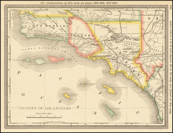 58-California and Los Angeles Map By Rand McNally & Company